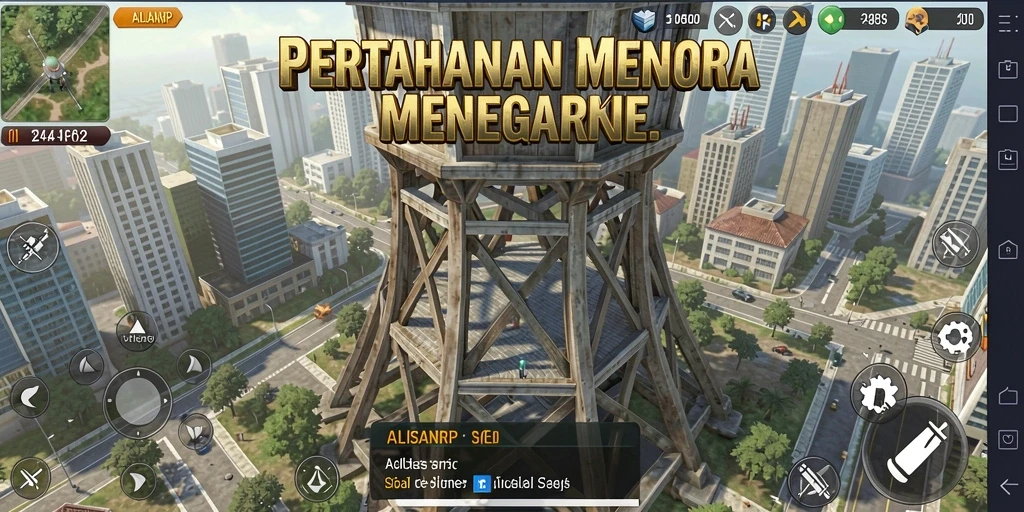 Screenshot gameplay menegangkan dari ALISANRP yang menampilkan pertarungan Tower Defense.