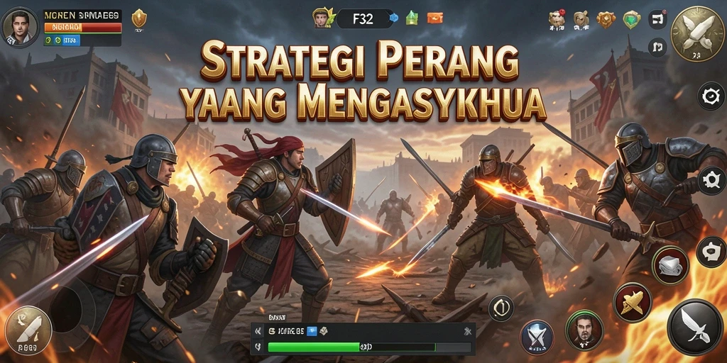 Screenshot gameplay F32 yang menunjukkan aksi strategi seru.