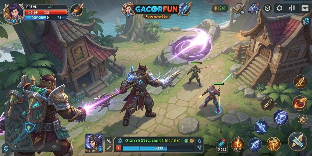 Tangkapan layar utama GACORFUN yang menunjukkan aksi gameplay SLG.
