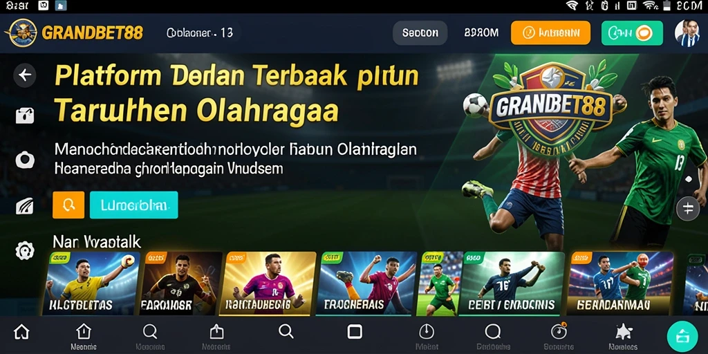 Screenshot GRANDBET88 menampilkan antarmuka taruhan olahraga yang menarik.