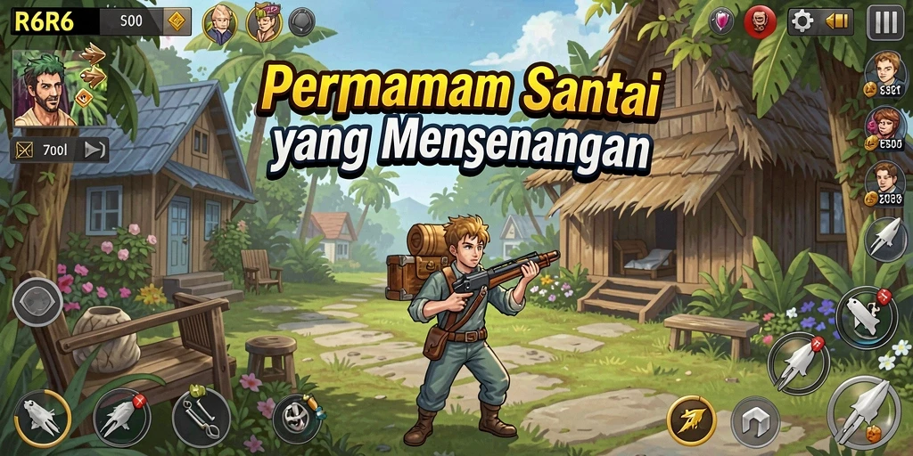 Tampilan gameplay R6R6 yang menyenangkan dan ceria.