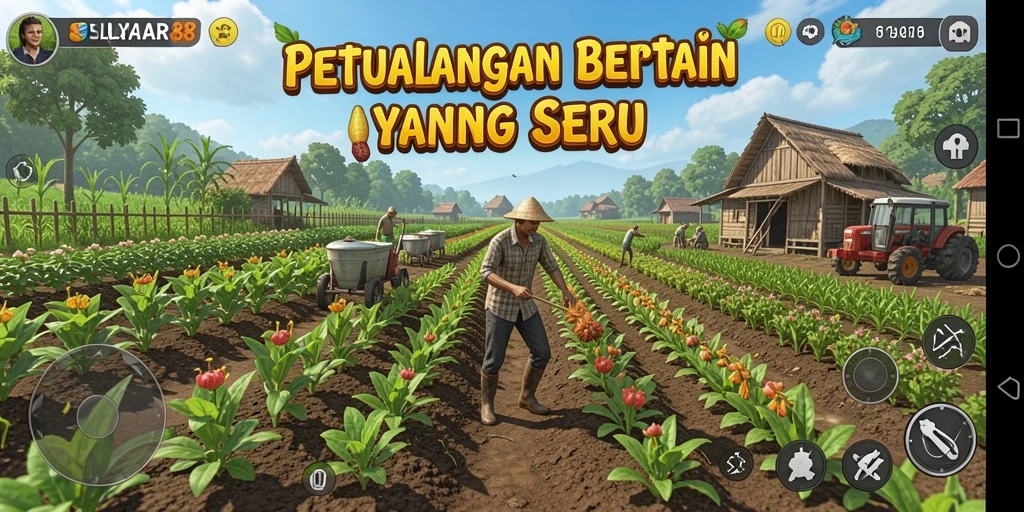 Screenshot gameplay <strong>SELAYAR88</strong> menunjukkan keseruan bertani yang menarik.