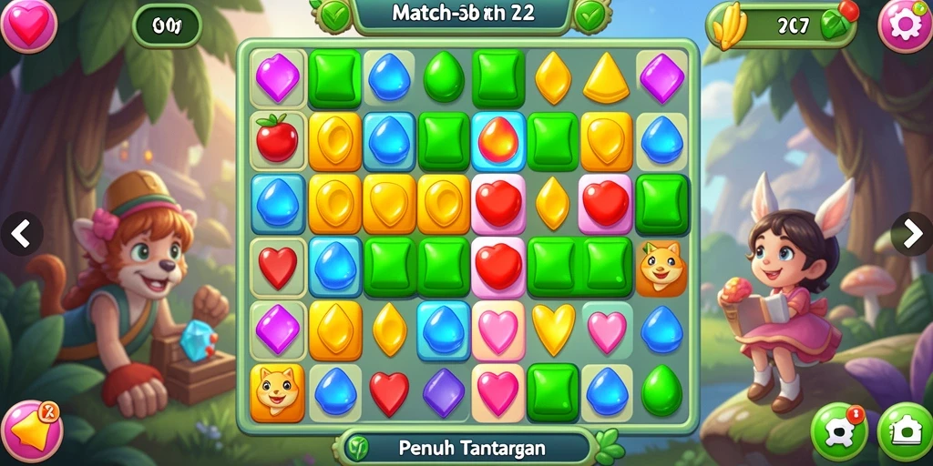 Tampilan gameplay menarik dari V07 dengan banyak warna-warni.